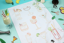 Stitch Your Cocktails Tea Towel - Embroidery Kit