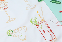 Stitch Your Cocktails Tea Towel - Embroidery Kit