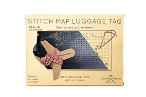 Stitch Map Luggage Tag - Black