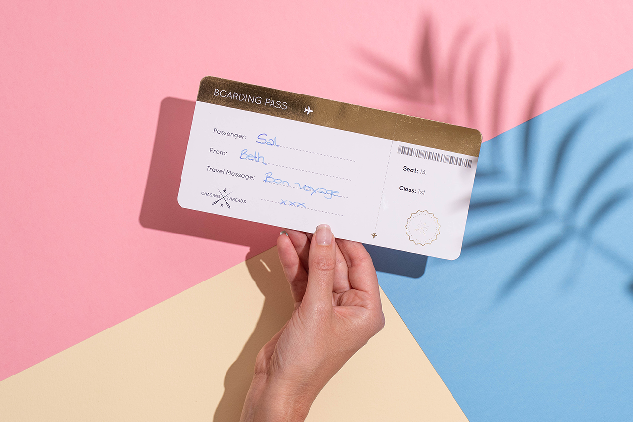 Stitch Your Travels Passport Cover - Navy (Vegan)