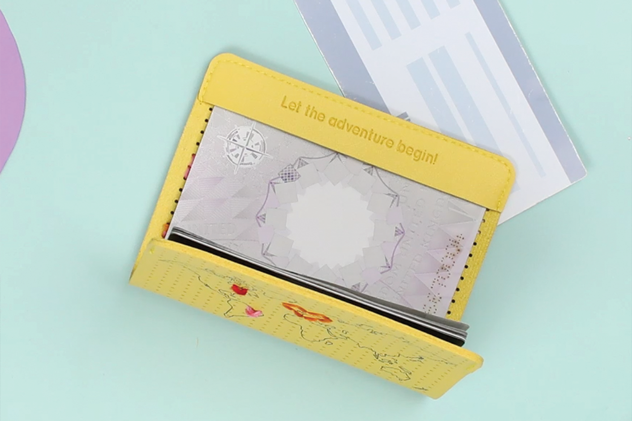 Kids My First Stitch Passport Cover - Light Blue (Vegan)