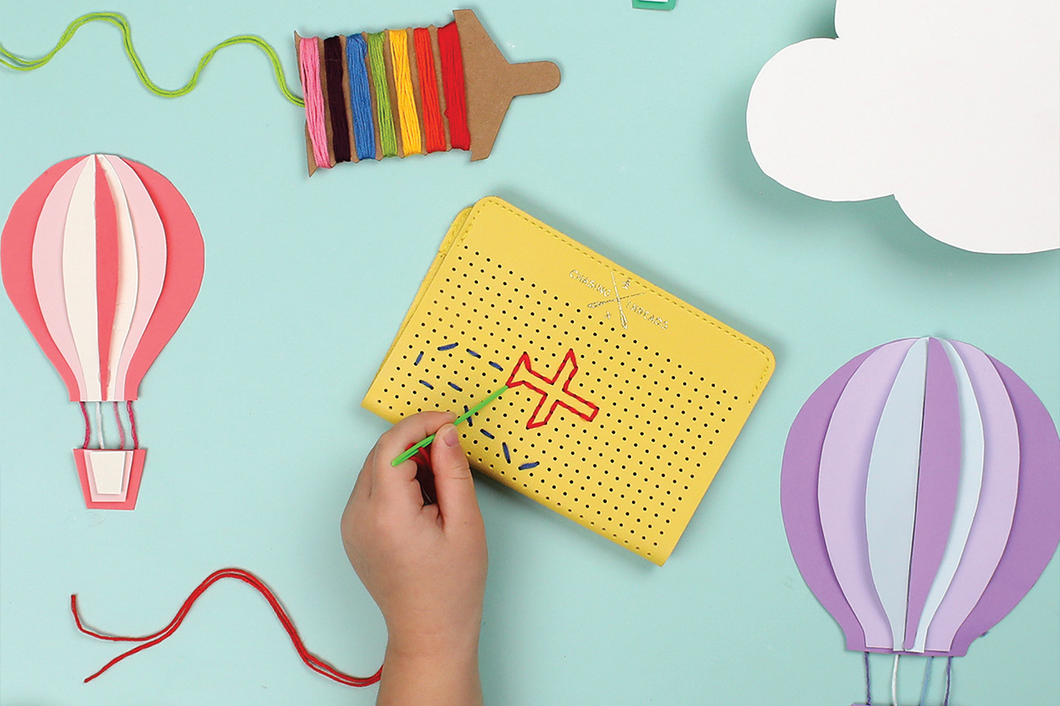 Kids My First Stitch Passport Cover - Yellow (Vegan)
