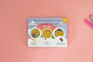 Kids My First Stitch Passport Cover - Yellow (Vegan)
