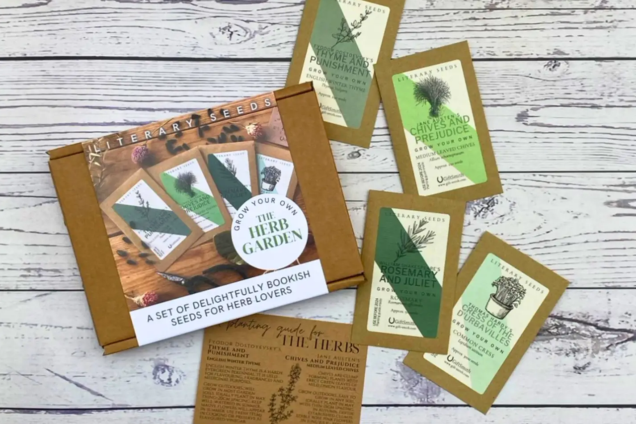outdoor herb garden seeds Literary Seeds