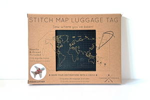 Stitch Map Luggage Tag - Black