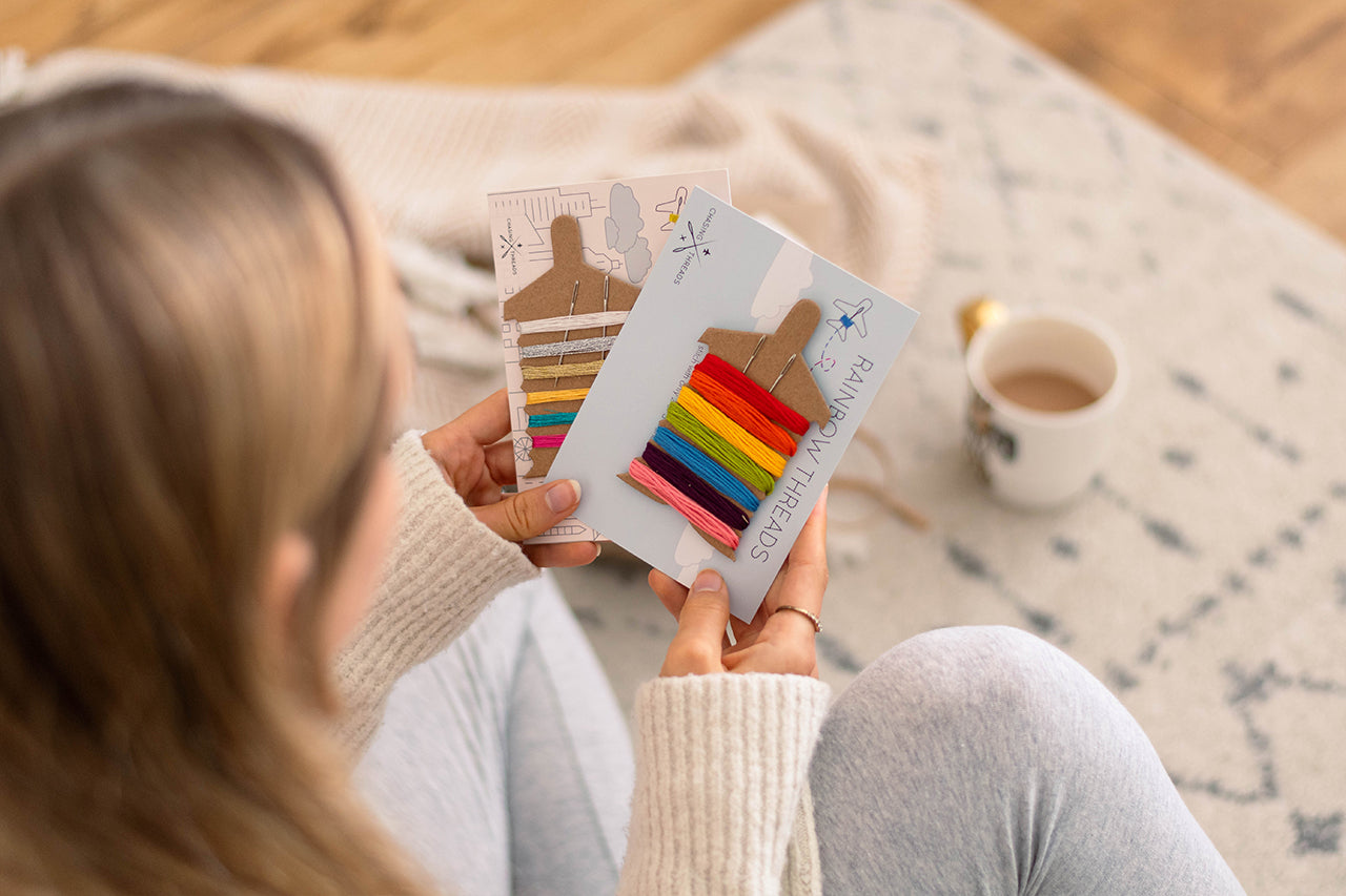 Stitch Your Travels Passport Cover - Navy (Vegan)