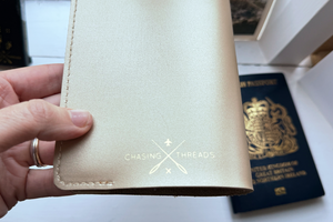 Stitch Passport Cover - Gold (Vegan)