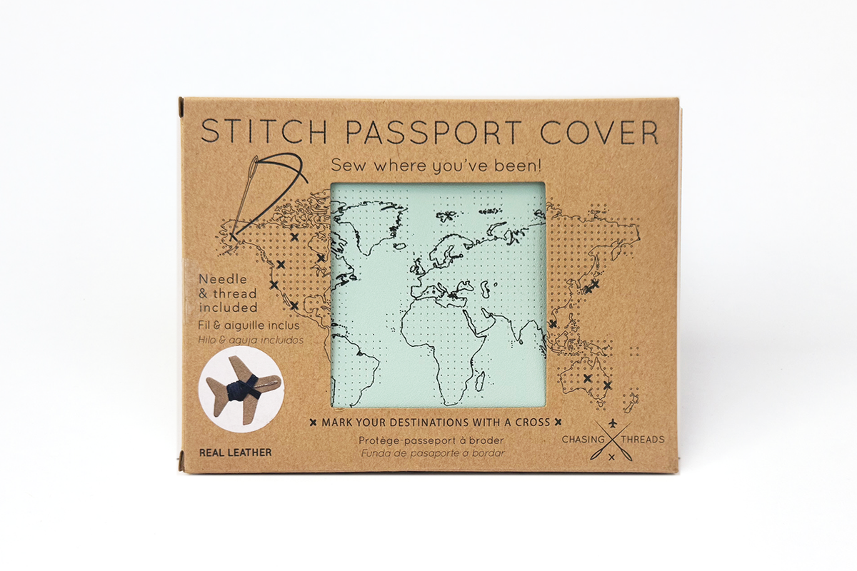 Stitch Your Travels Passport Cover - Mint