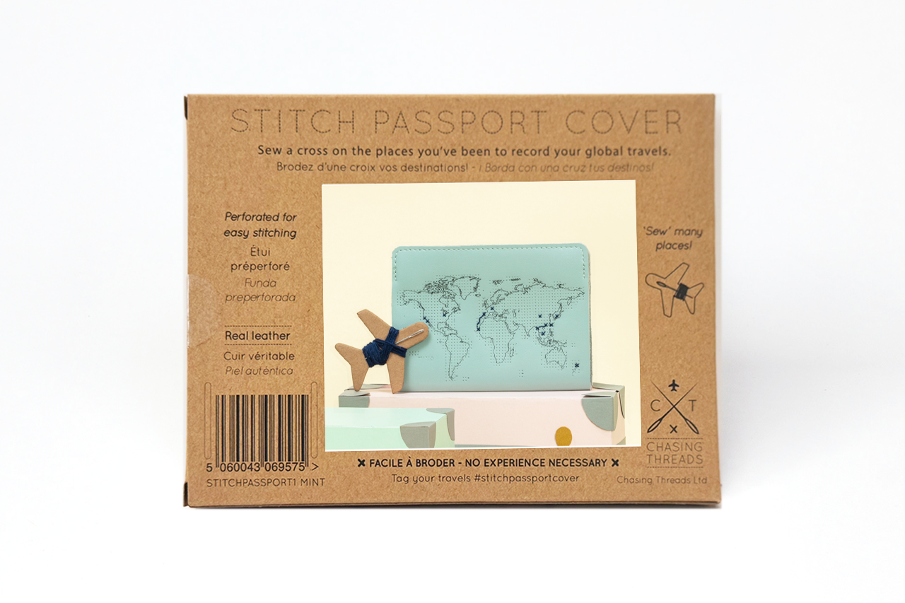 Stitch Your Travels Passport Cover - Mint