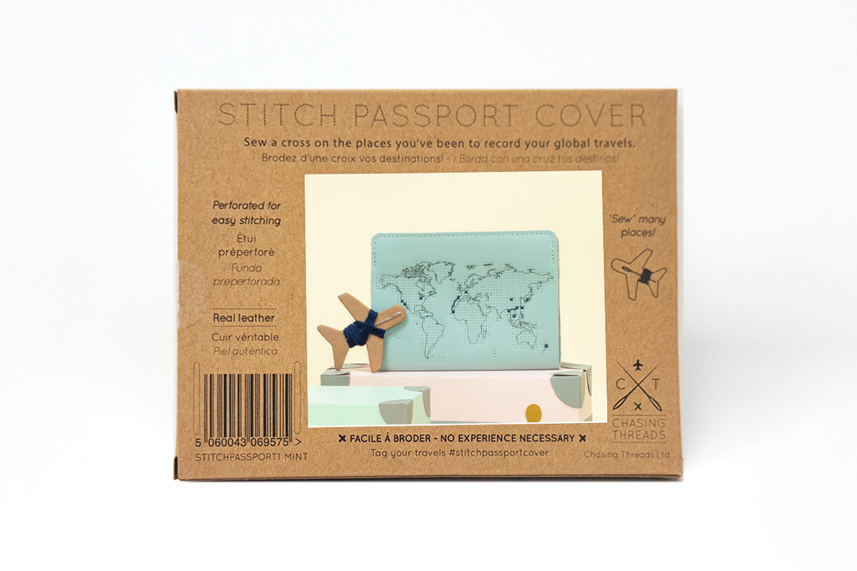 Stitch Your Travels Passport Cover - Mint