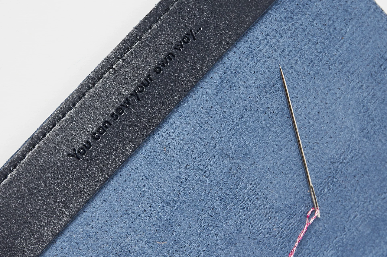 Stitch Your Travels Passport Cover - Navy (Vegan)