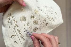 Stitch Your Flowers Zip Pouch