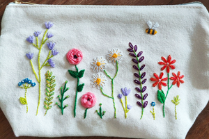 Stitch Your Flowers Zip Pouch
