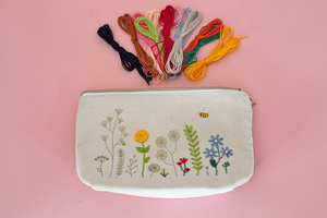 Stitch Your Flowers Zip Pouch