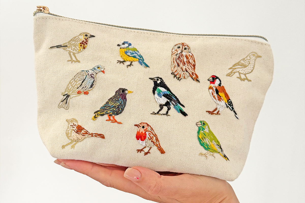 Stitch Your Birds Zip Pouch - Embroidery Kit