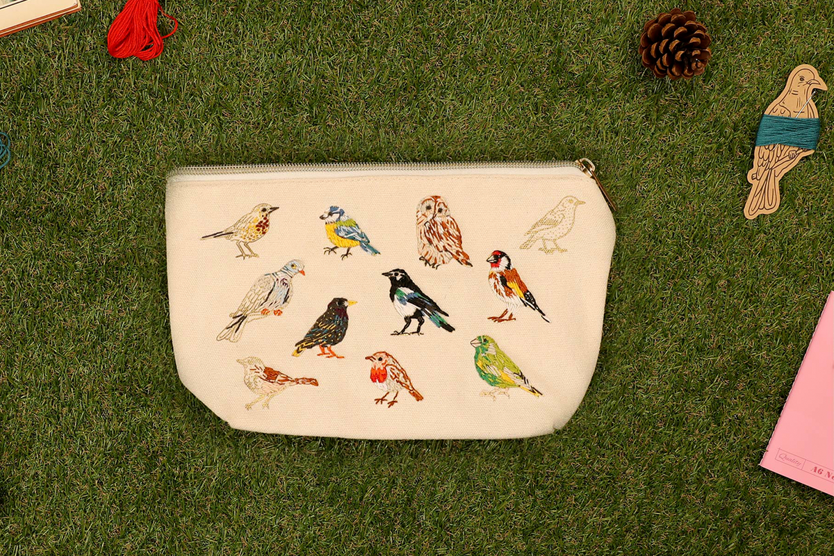 Stitch Your Birds Zip Pouch - Embroidery Kit