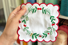 Stitch Your Christmas Cocktails Napkins - Festive Embroidery Kit