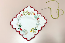 Stitch Your Christmas Cocktails Napkins - Festive Embroidery Kit