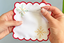 Stitch Your Christmas Cocktails Napkins - Festive Embroidery Kit