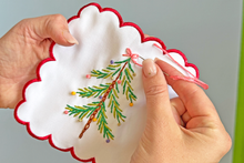 Stitch Your Christmas Cocktails Napkins - Festive Embroidery Kit