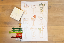 Stitch Your Cocktails Tea Towel - Embroidery Kit