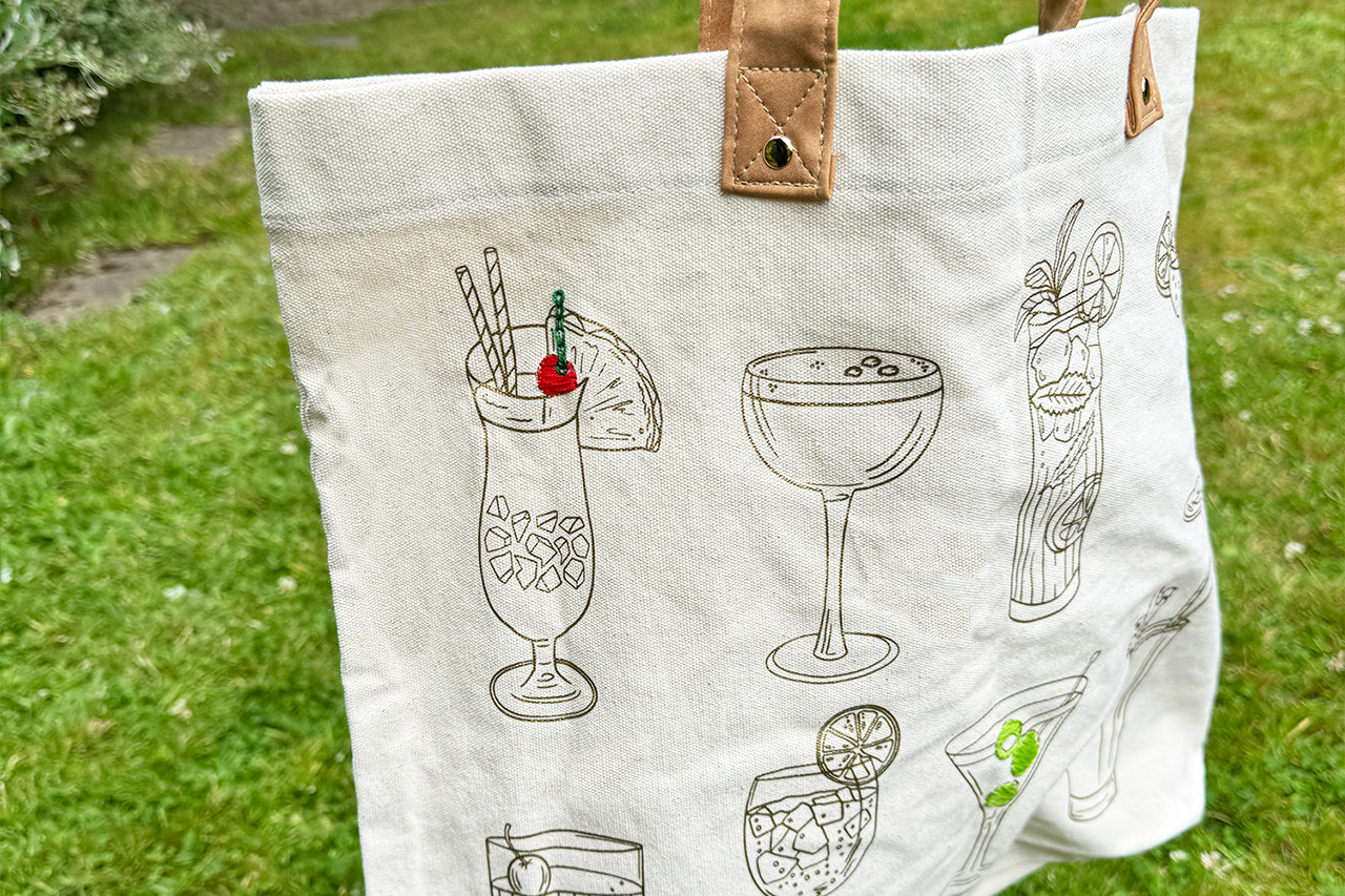 Stitch Your Cocktails Tote Bag - Embroidery Kit