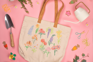 Stitch Your Flowers Tote Bag