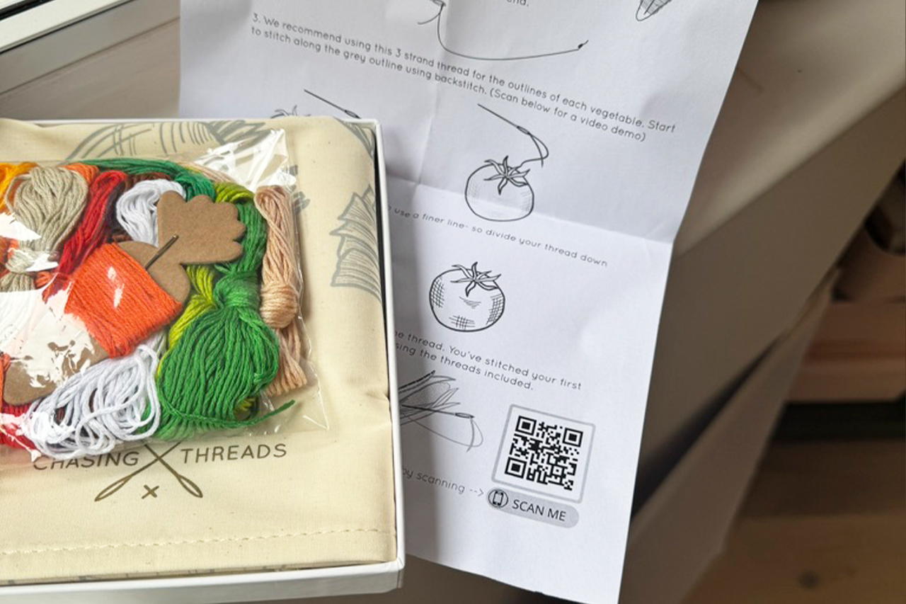 Stitch Your Vegetables Tea Towel