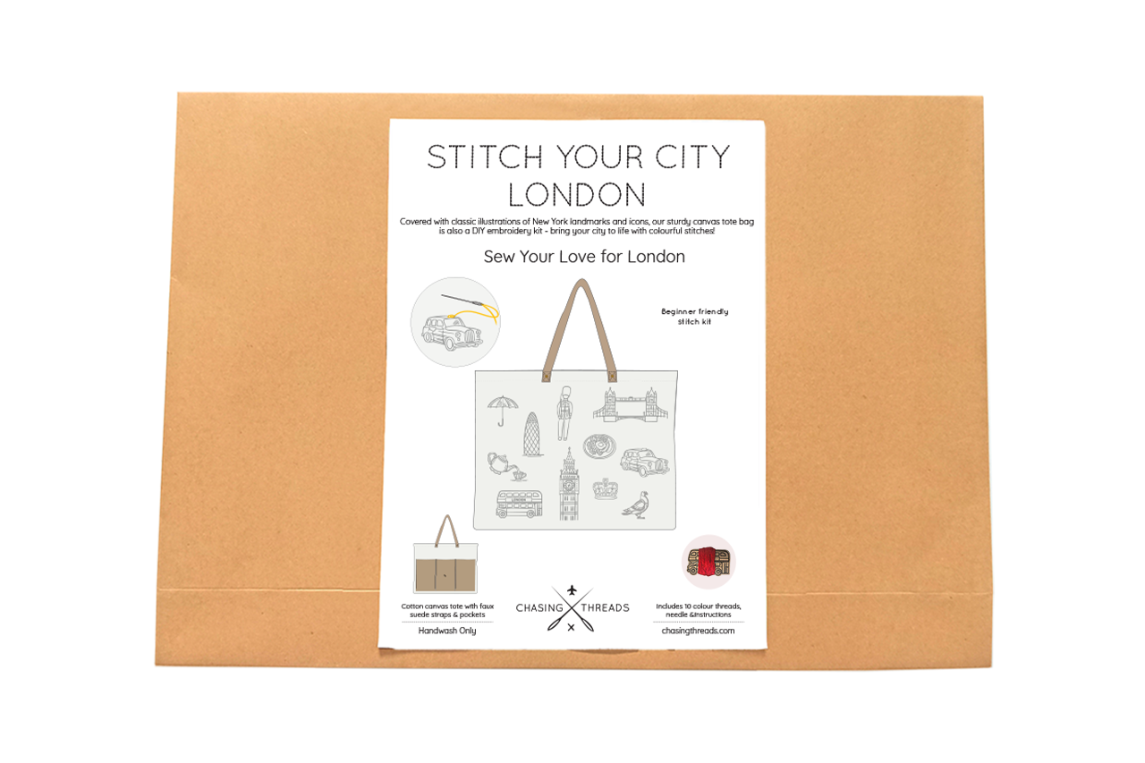 Stitch Your City - London Tote Bag Embroidery Kit