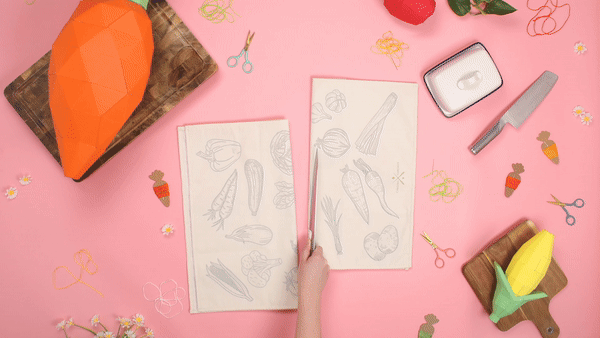 Stitch Your Vegetables Tea Towel