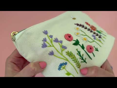Stitch Your Flowers Zip Pouch - Embroidery Kit