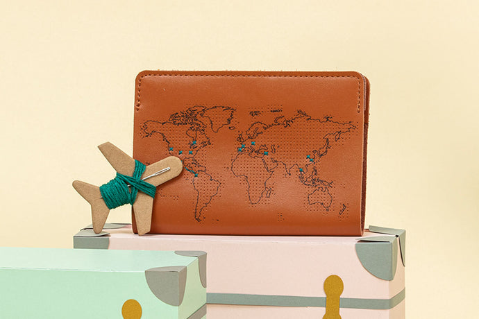 Stitch Passport Cover - Brown