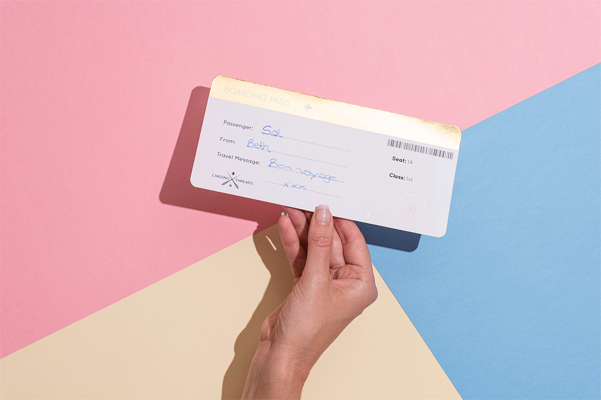 Boding Card Boarding Pass Gift Card – Chasing Threads