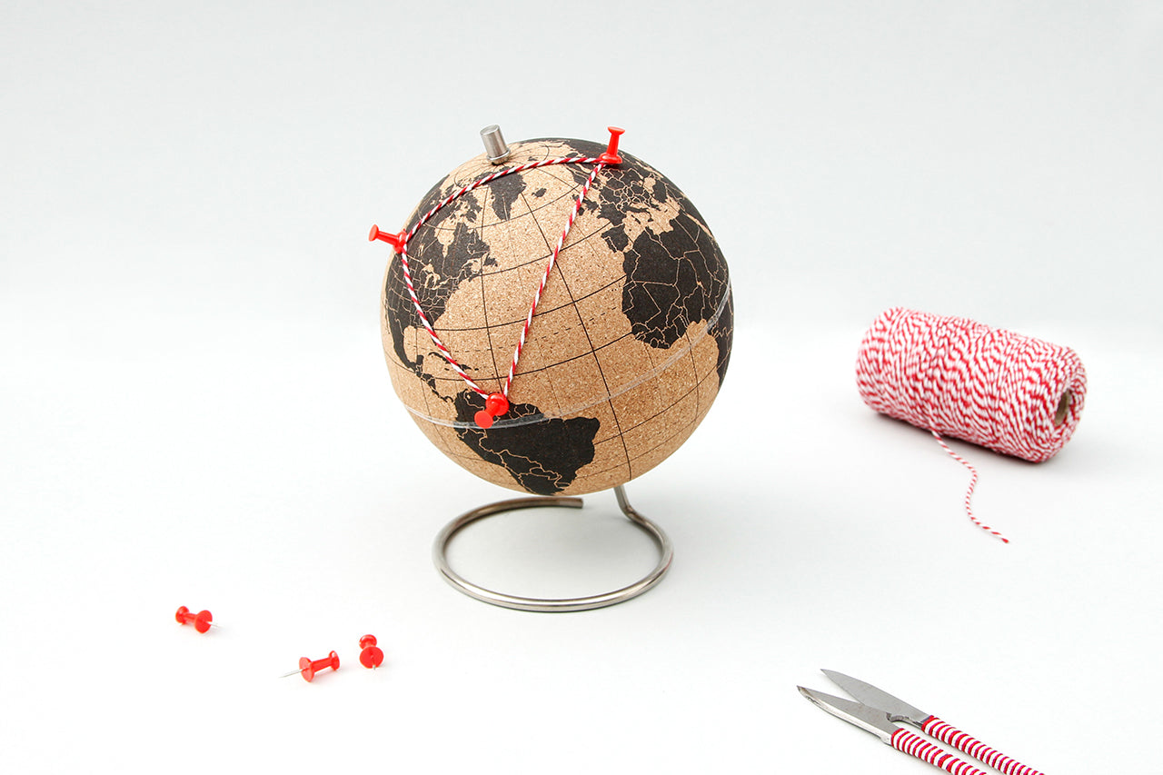 Pin Your Travels Cork Globe