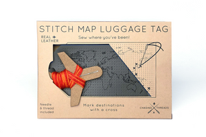 Stitch Map Luggage Tag - Grey