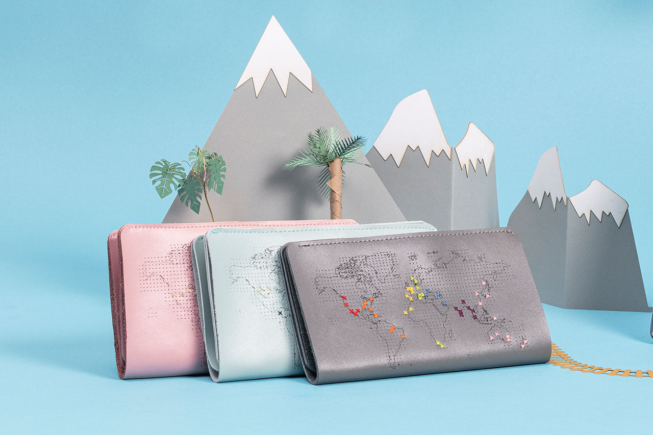 Stitch Your Travels Wallet - Grey