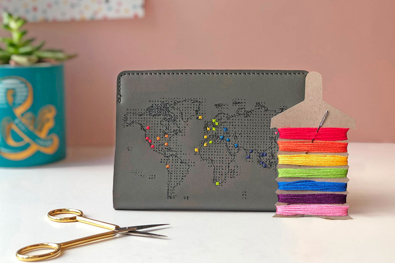 Stitch Your Travels Passport Cover - Mint