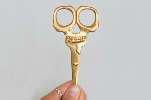 Gold Skull Embroidery Scissors — Innocent Bones
