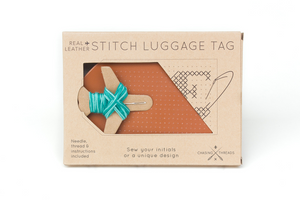 Stitch Luggage Tag - Brown