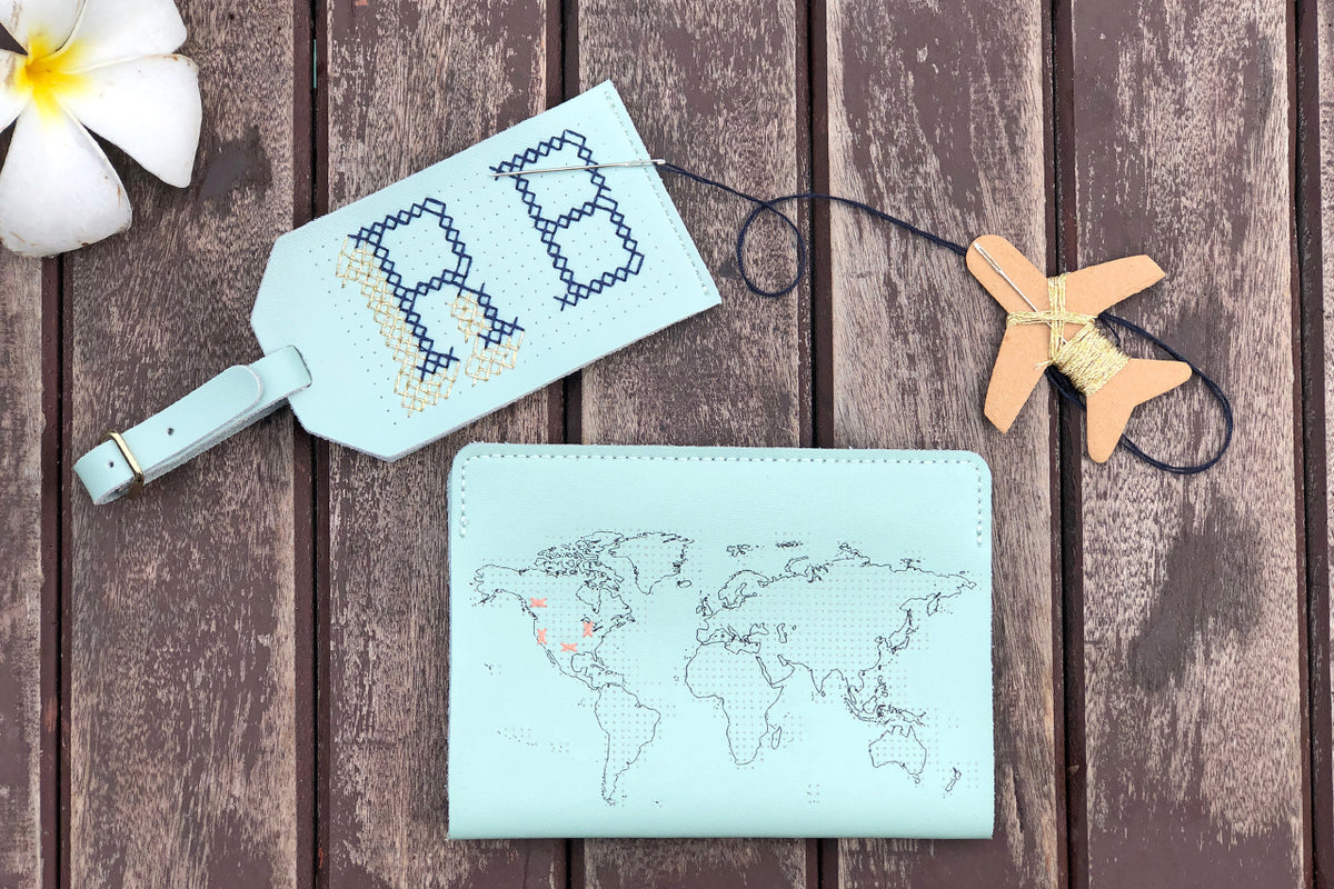 Stitch Passport & Luggage Tag Set - Mint – Chasing Threads