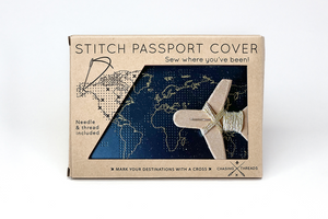 Stitch Passport Cover - Black (Vegan)