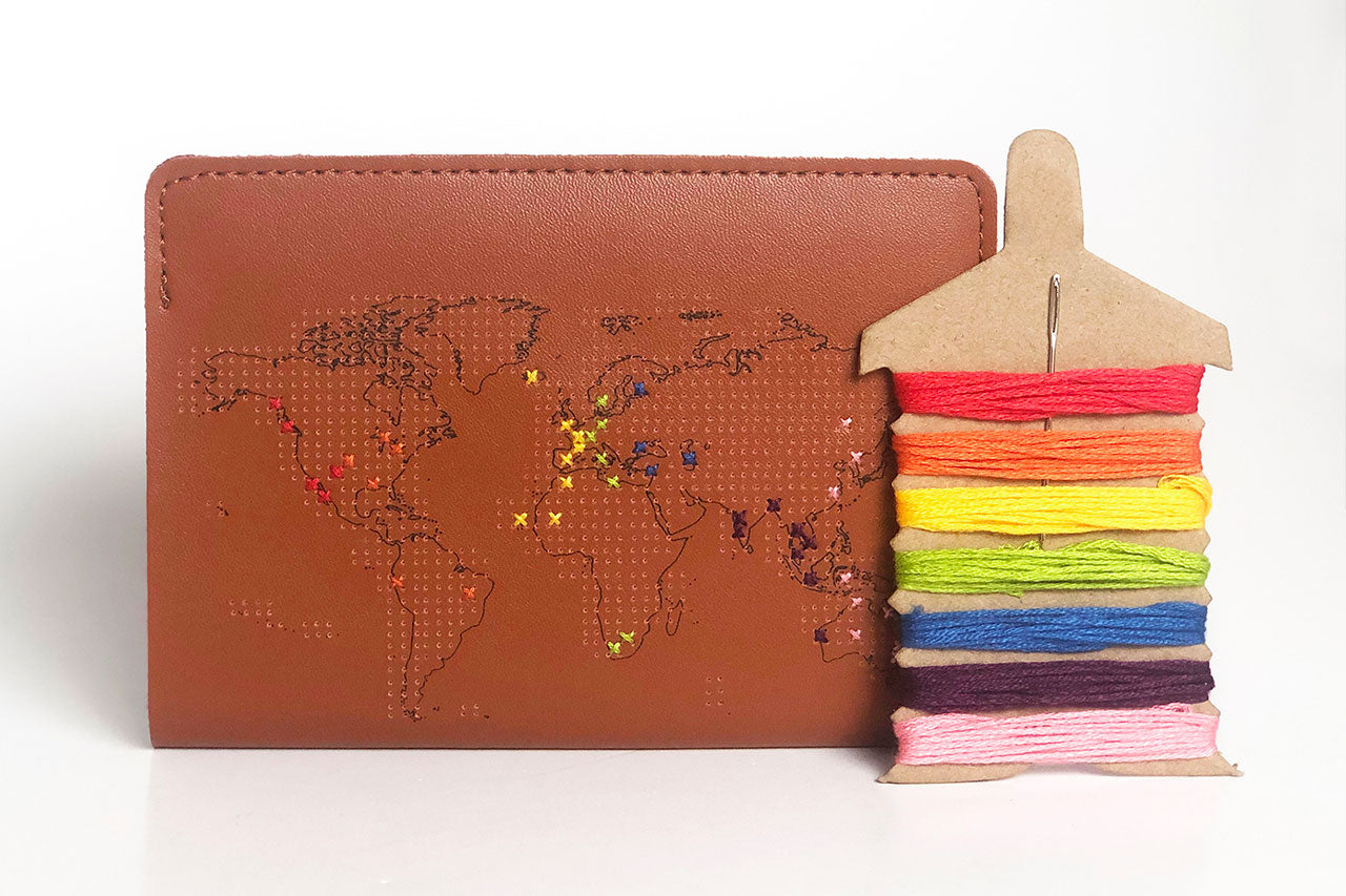 Stitch Passport Cover - Brown
