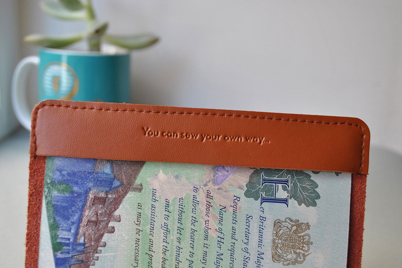 Stitch Passport Cover - Brown