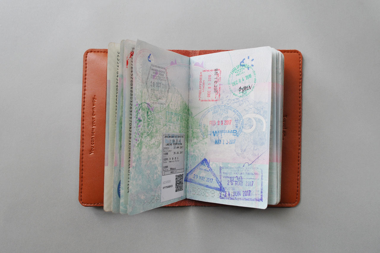 Stitch Passport Cover - Brown