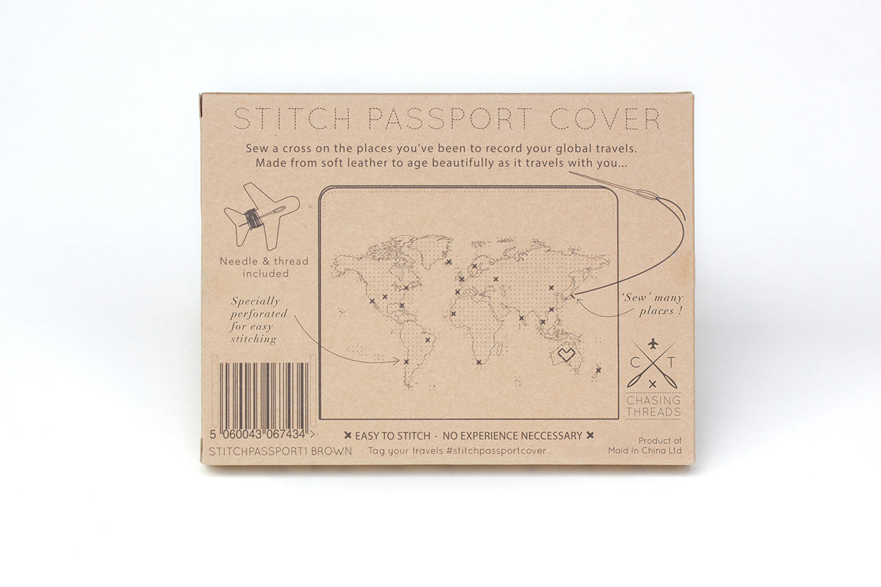 Stitch Passport Cover - Brown