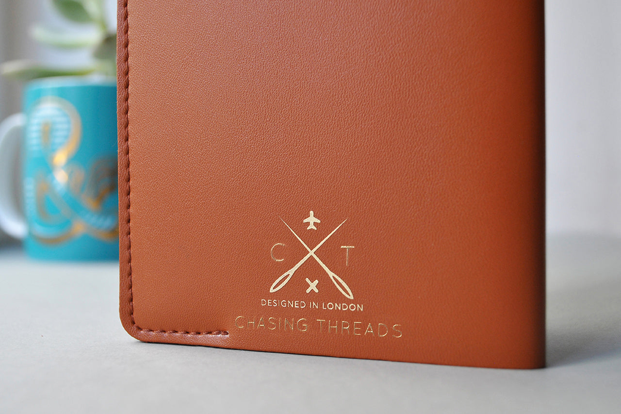 Stitch Passport Cover - Brown