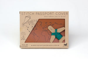 Stitch Passport & Luggage Tag Set - Brown
