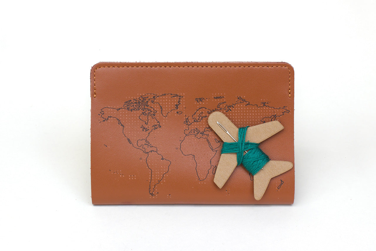 Stitch Passport Cover - Brown