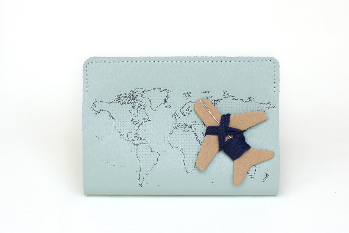 Stitch Your Travels Passport Cover - Mint
