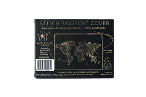 Stitch Passport Cover - Gold (Vegan)